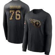 Men's Austin Deculus Tennessee Titans Black 2020 Salute To Service Sideline Performance Long Sleeve T-Shirt