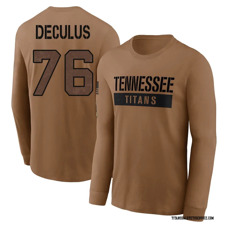 Men's Austin Deculus Tennessee Titans Brown 2023 Salute To Service Long Sleeve T-Shirt