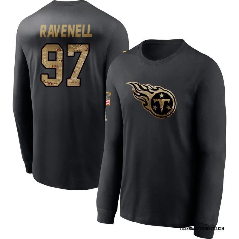 Men's C.J. Ravenell Tennessee Titans Black 2020 Salute To Service Sideline Performance Long Sleeve T-Shirt
