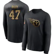 Men's Cam Riley Tennessee Titans Black 2020 Salute To Service Sideline Performance Long Sleeve T-Shirt