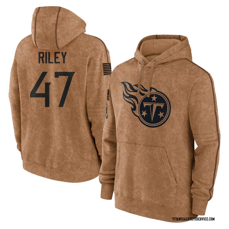 Men's Cam Riley Tennessee Titans Brown 2023 Salute To Service Club Pullover Hoodie