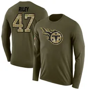 Men's Cam Riley Tennessee Titans Legend Olive Salute to Service Sideline Long Sleeve T-Shirt