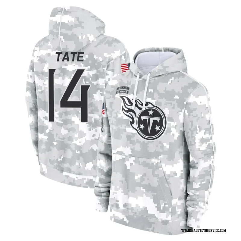 Men's Carnell Tate Tennessee Titans Camo Arctic 2024 Salute to Service Club Fleece Pullover Hoodie