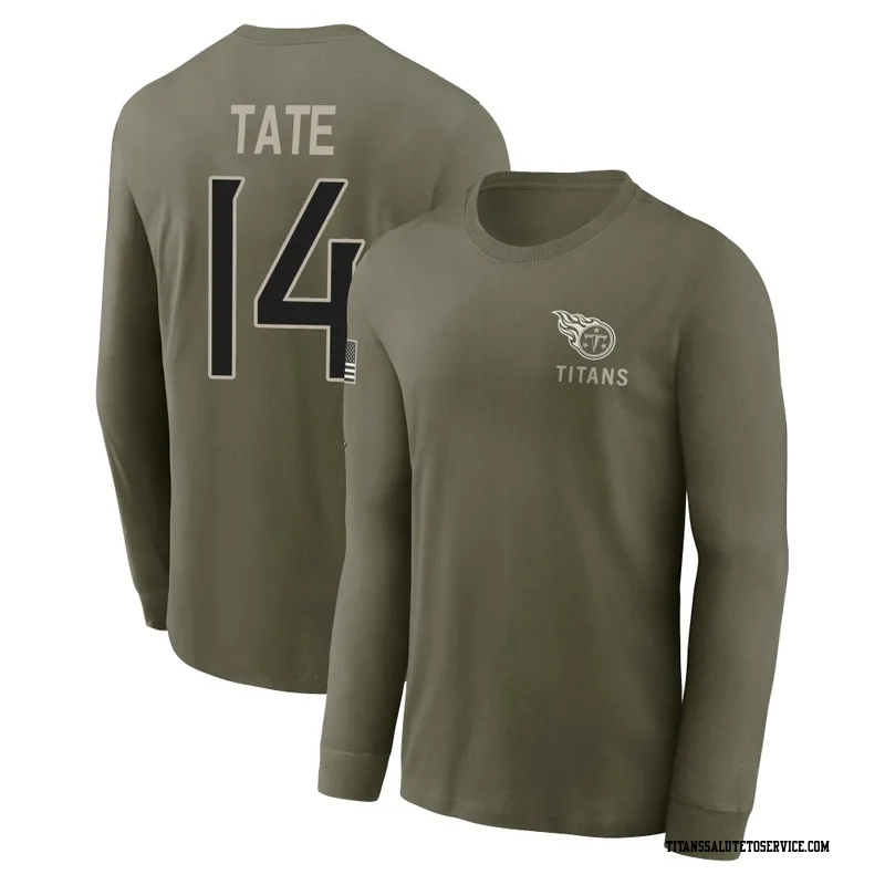 Men's Carnell Tate Tennessee Titans Olive 2025 Salute to Service Sideline Long Sleeve T-Shirt