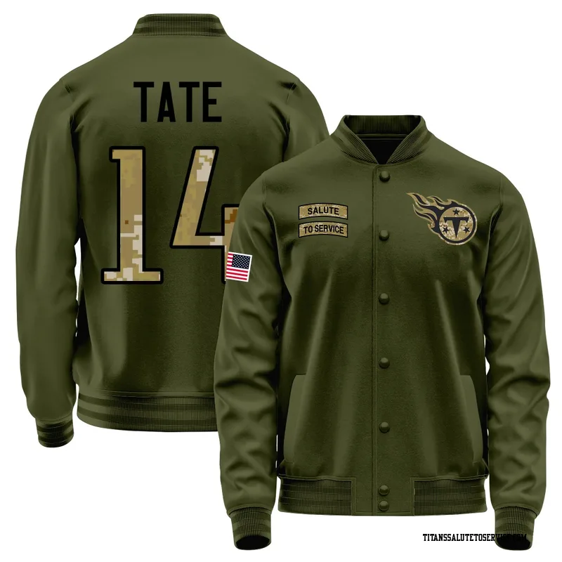 Men's Carnell Tate Tennessee Titans Olive Salute to Service Sideline Performance Jacket