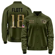 Men's Cor'Dale Flott Tennessee Titans Olive Salute to Service Sideline Performance Jacket