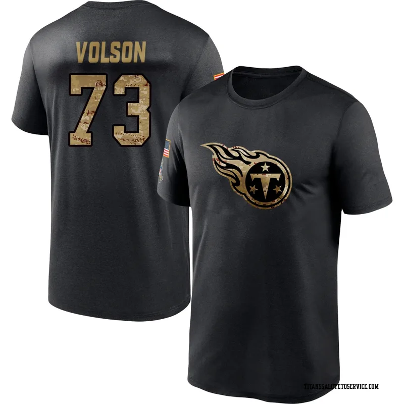 Men's Cordell Volson Tennessee Titans Black 2020 Salute To Service Performance T-Shirt