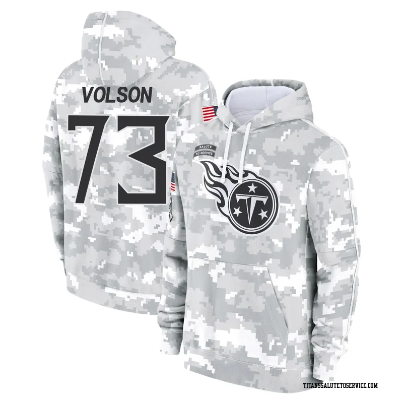 Men's Cordell Volson Tennessee Titans Camo Arctic 2024 Salute to Service Club Fleece Pullover Hoodie