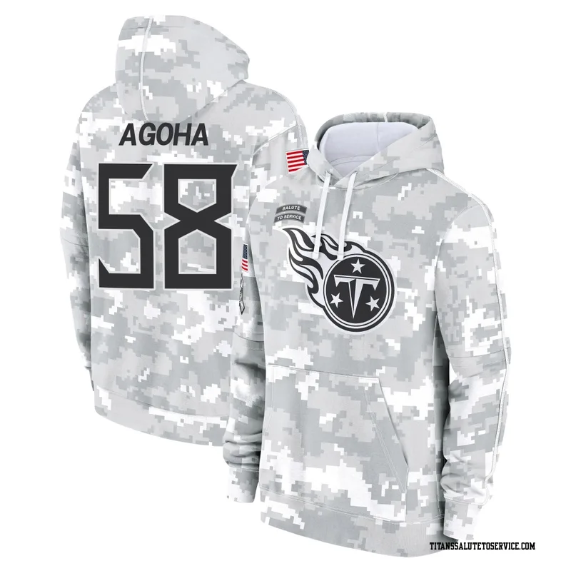 Men's David Ebuka Agoha Tennessee Titans Camo Arctic 2024 Salute to Service Club Fleece Pullover Hoodie