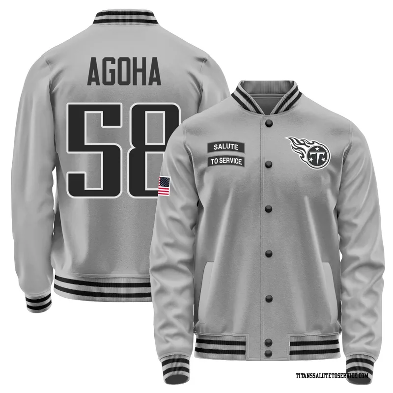 Men's David Ebuka Agoha Tennessee Titans Gray Salute to Service Performance Jacket