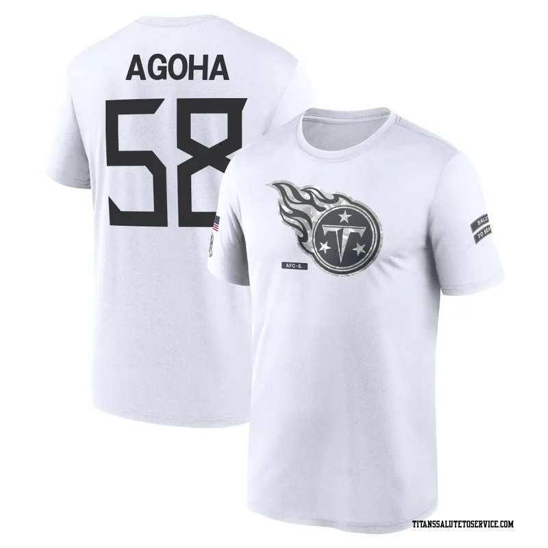 Men's David Ebuka Agoha Tennessee Titans Legend White 2024 Salute to Service Performance T-Shirt