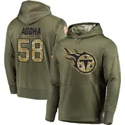 Men's David Ebuka Agoha Tennessee Titans Olive Salute to Service Pullover Hoodie