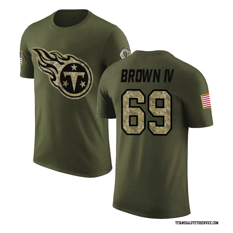 Men's Earnest Brown IV Tennessee Titans Legend Olive Salute to Service T-Shirt