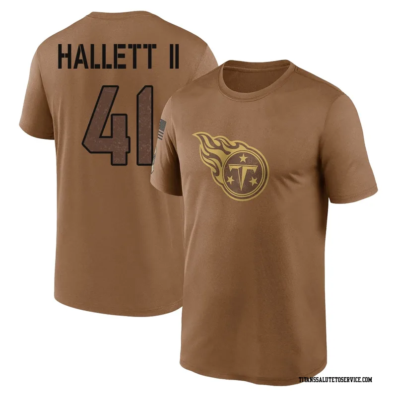 Men's Erick Hallett II Tennessee Titans Legend Brown 2023 Salute To Service Performance T-Shirt