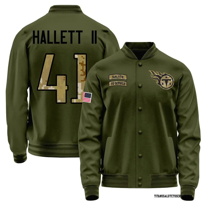 Men's Erick Hallett II Tennessee Titans Olive Salute to Service Sideline Performance Jacket