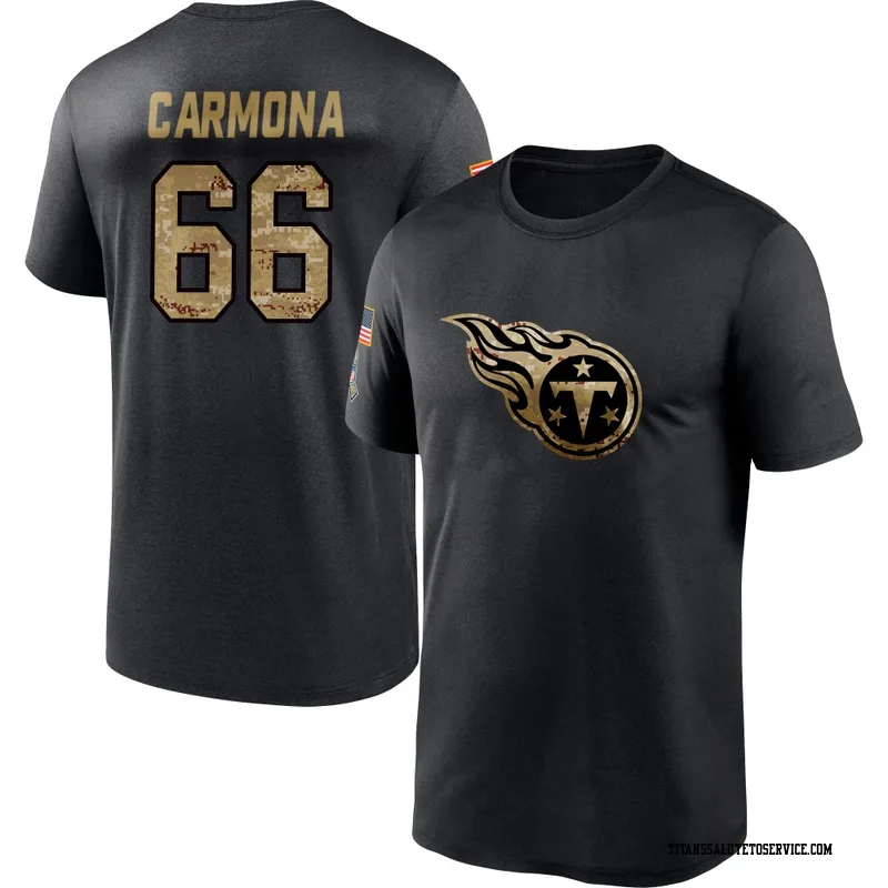 Men's Fernando Carmona Tennessee Titans Black 2020 Salute To Service Performance T-Shirt