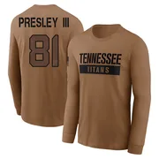 Men's Hal Presley III Tennessee Titans Brown 2023 Salute To Service Long Sleeve T-Shirt