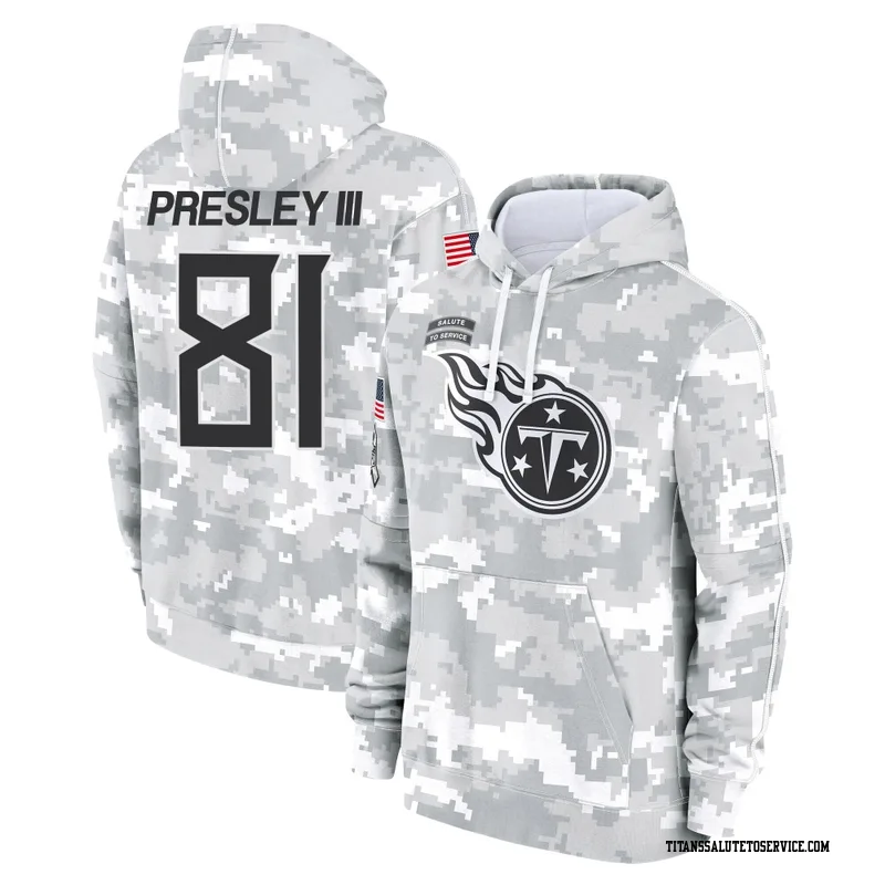 Men's Hal Presley III Tennessee Titans Camo Arctic 2024 Salute to Service Club Fleece Pullover Hoodie