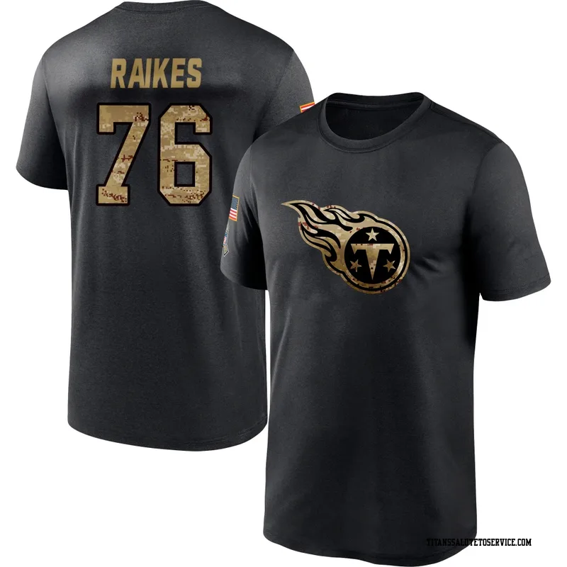 Men's Isaiah Raikes Tennessee Titans Black 2020 Salute To Service Performance T-Shirt