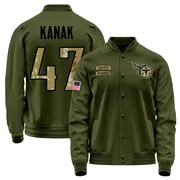 Men's Jaren Kanak Tennessee Titans Olive Salute to Service Sideline Performance Jacket