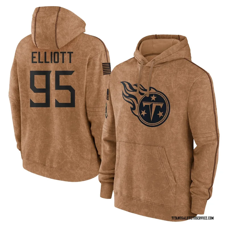 Men's Jordan Elliott Tennessee Titans Brown 2023 Salute To Service Club Pullover Hoodie