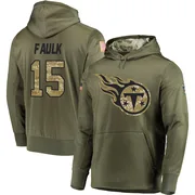 Men's Keldric Faulk Tennessee Titans Olive Salute to Service Pullover Hoodie