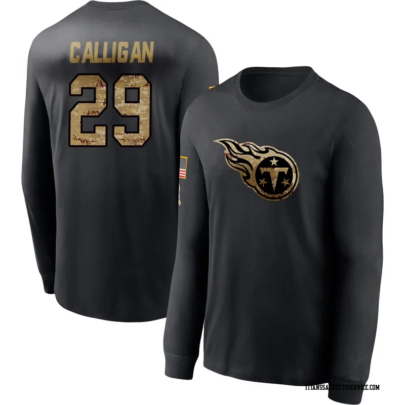 Men's Keydrain Calligan Tennessee Titans Black 2020 Salute To Service Sideline Performance Long Sleeve T-Shirt