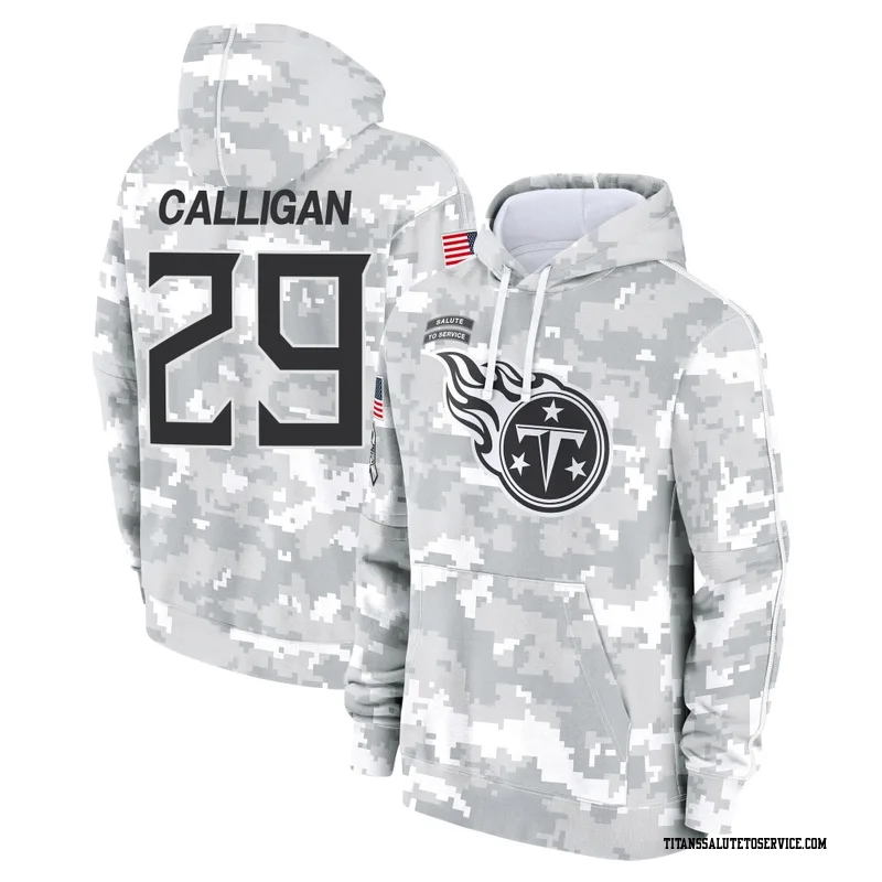 Men's Keydrain Calligan Tennessee Titans Camo Arctic 2024 Salute to Service Club Fleece Pullover Hoodie