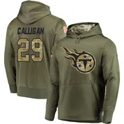 Men's Keydrain Calligan Tennessee Titans Olive Salute to Service Pullover Hoodie