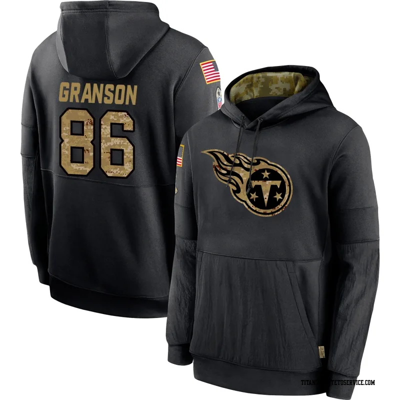 Men's Kylen Granson Tennessee Titans Black 2020 Salute to Service Sideline Performance Pullover Hoodie
