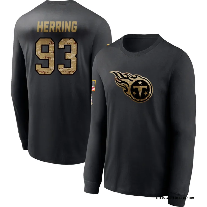 Men's Malik Herring Tennessee Titans Black 2020 Salute To Service Sideline Performance Long Sleeve T-Shirt