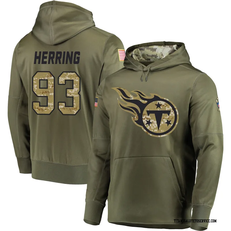 Men's Malik Herring Tennessee Titans Olive Salute to Service Pullover Hoodie