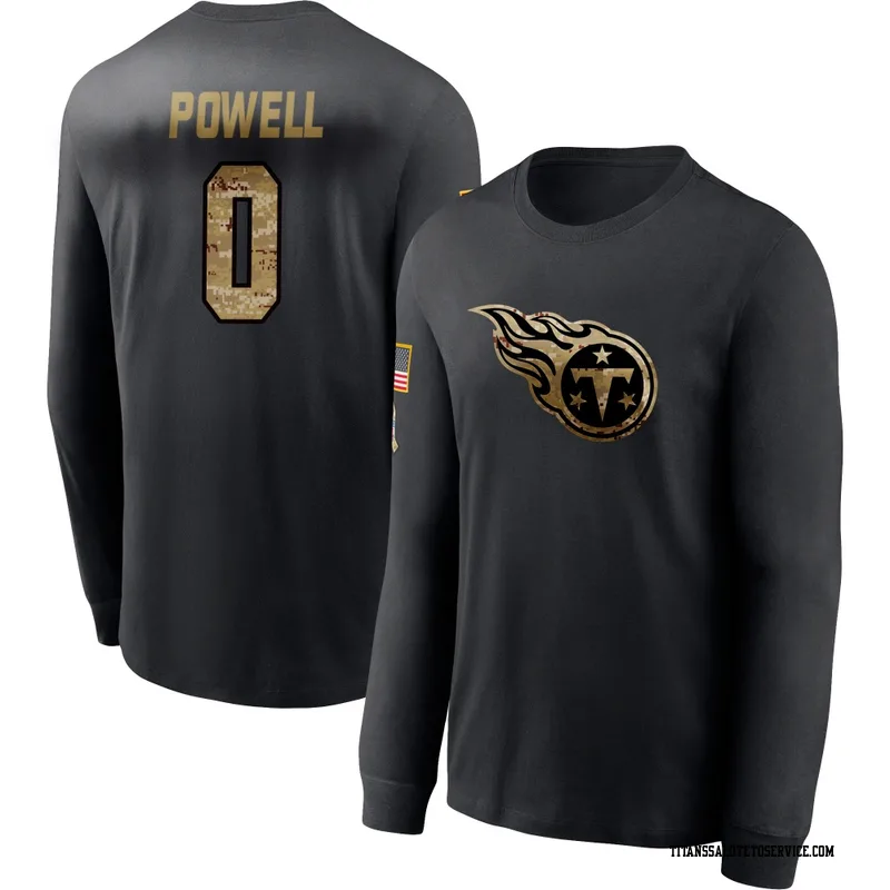Men's Mani Powell Tennessee Titans Black 2020 Salute To Service Sideline Performance Long Sleeve T-Shirt