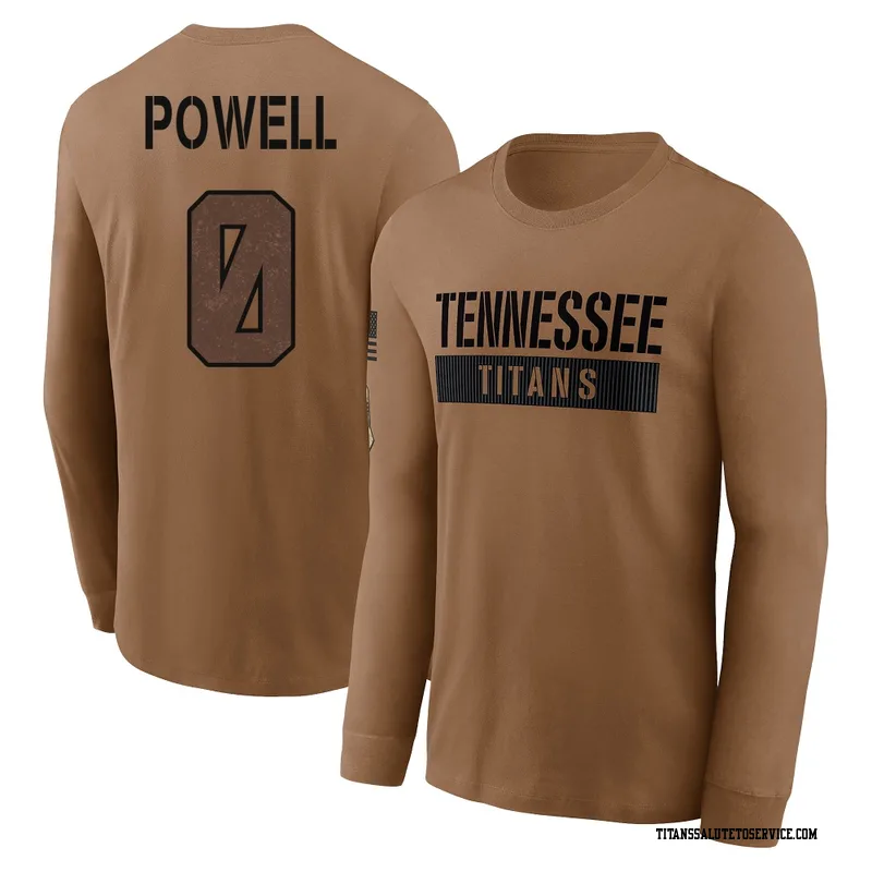 Men's Mani Powell Tennessee Titans Brown 2023 Salute To Service Long Sleeve T-Shirt
