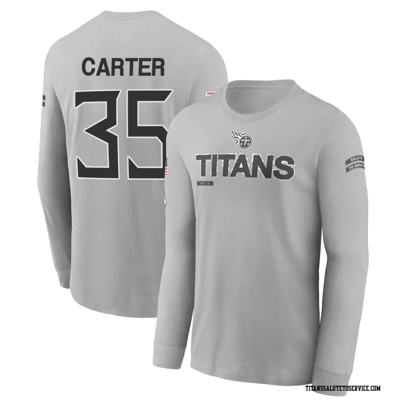 Men's Michael Carter Tennessee Titans Gray 2024 Salute to Service Long Sleeve T-Shirt