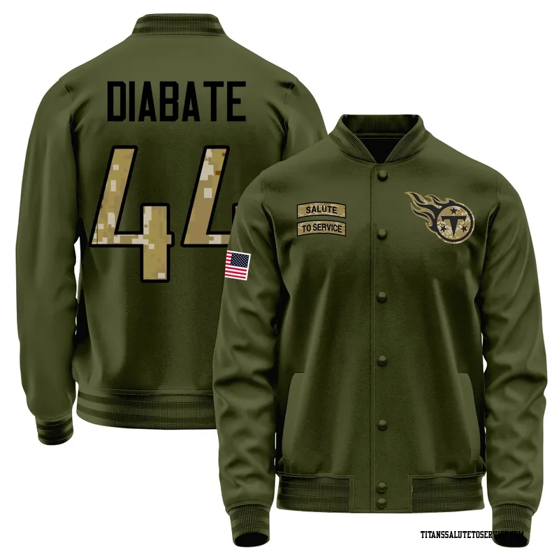 Men's Mohamoud Diabate Tennessee Titans Olive Salute to Service Sideline Performance Jacket