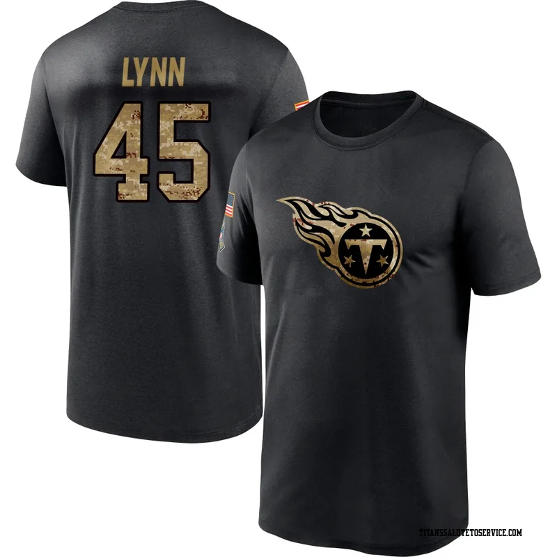 Men's Nate Lynn Tennessee Titans Black 2020 Salute To Service Performance T-Shirt