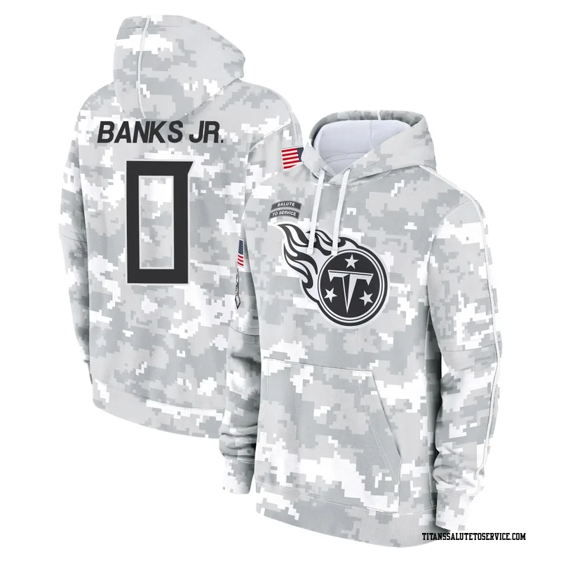 Men's Shad Banks Jr. Tennessee Titans Camo Arctic 2024 Salute to Service Club Fleece Pullover Hoodie