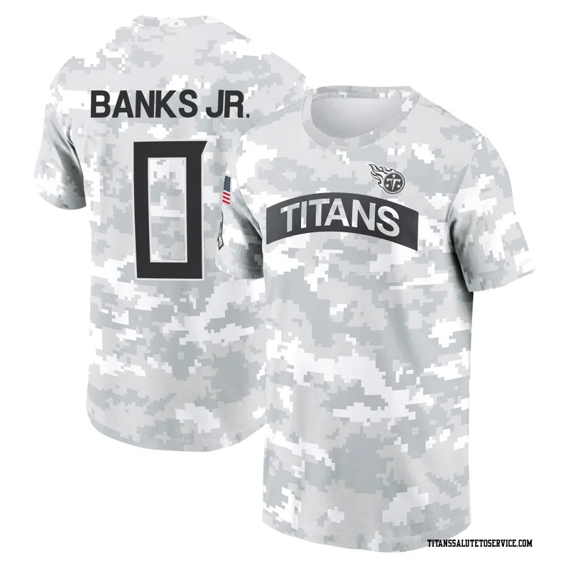 Men's Shad Banks Jr. Tennessee Titans Camo Arctic 2024 Salute to Service Performance T-Shirt