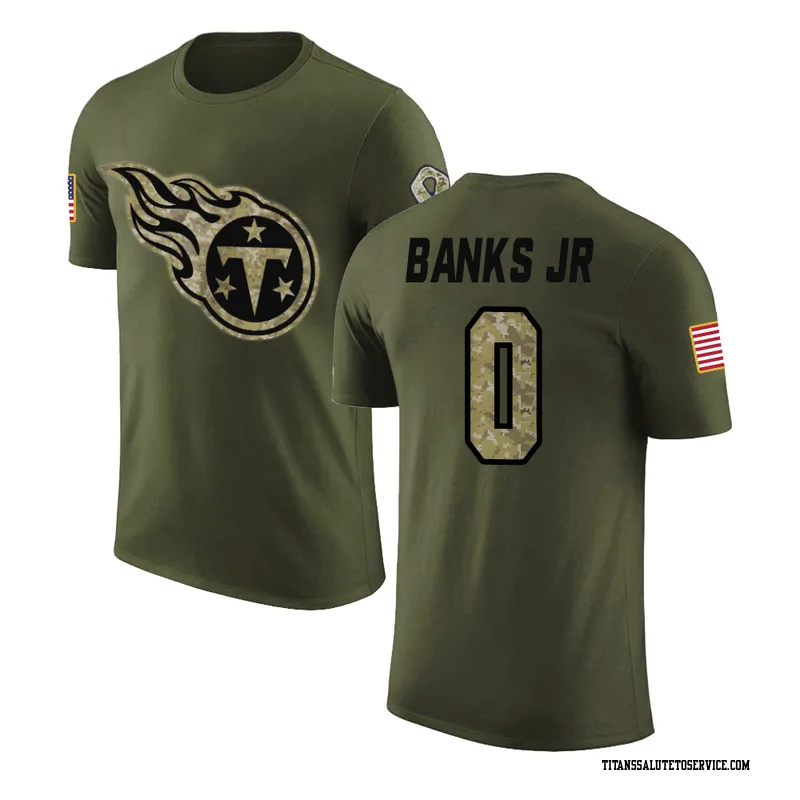 Men's Shad Banks Jr. Tennessee Titans Legend Olive Salute to Service T-Shirt