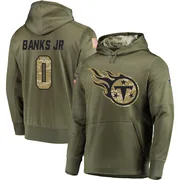 Men's Shad Banks Jr. Tennessee Titans Olive Salute to Service Pullover Hoodie