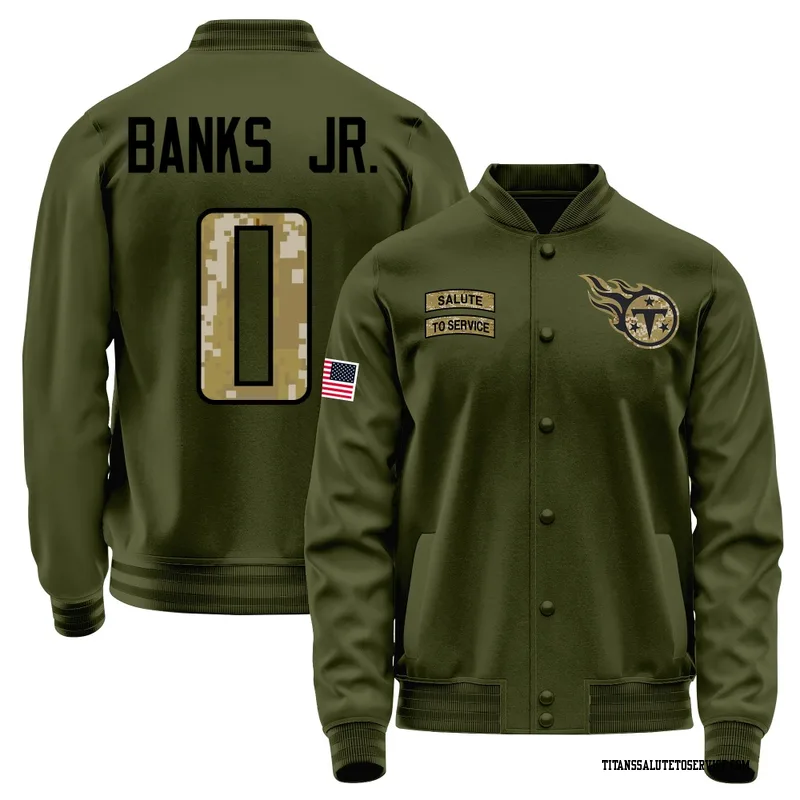 Men's Shad Banks Jr. Tennessee Titans Olive Salute to Service Sideline Performance Jacket