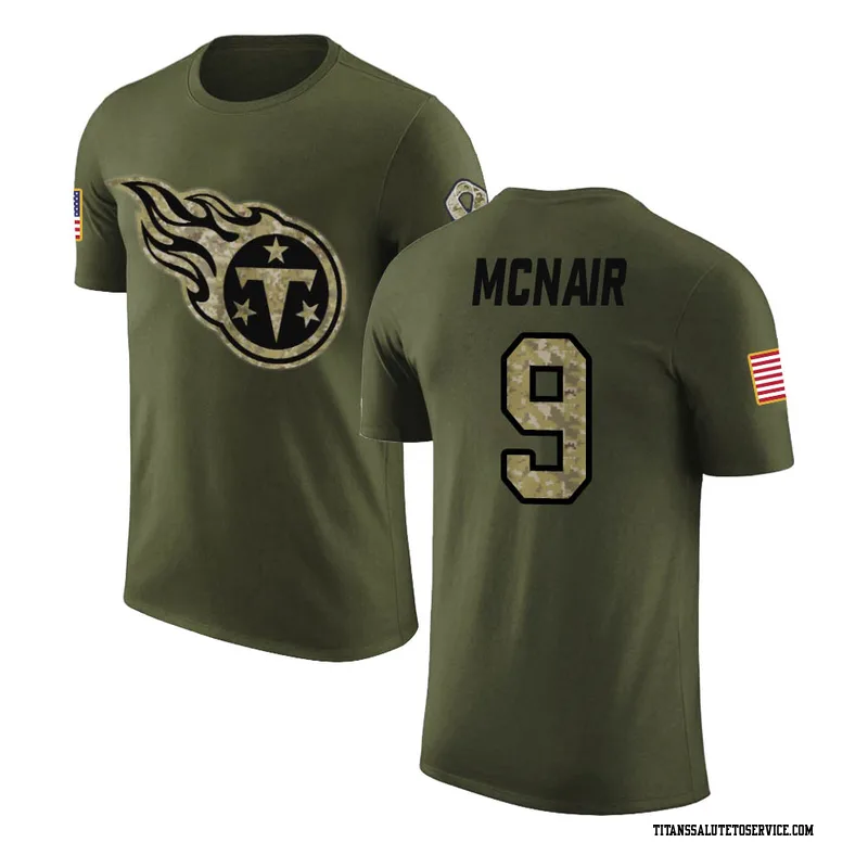 Men's Steve McNair Tennessee Titans Legend Olive Salute to Service T-Shirt