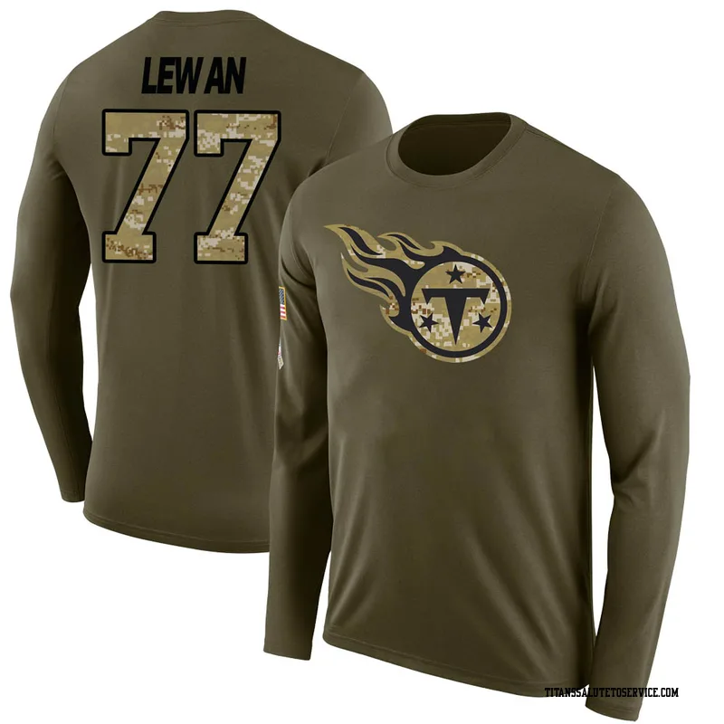Men's Taylor Lewan Tennessee Titans Legend Olive Salute to Service Sideline Long Sleeve T-Shirt