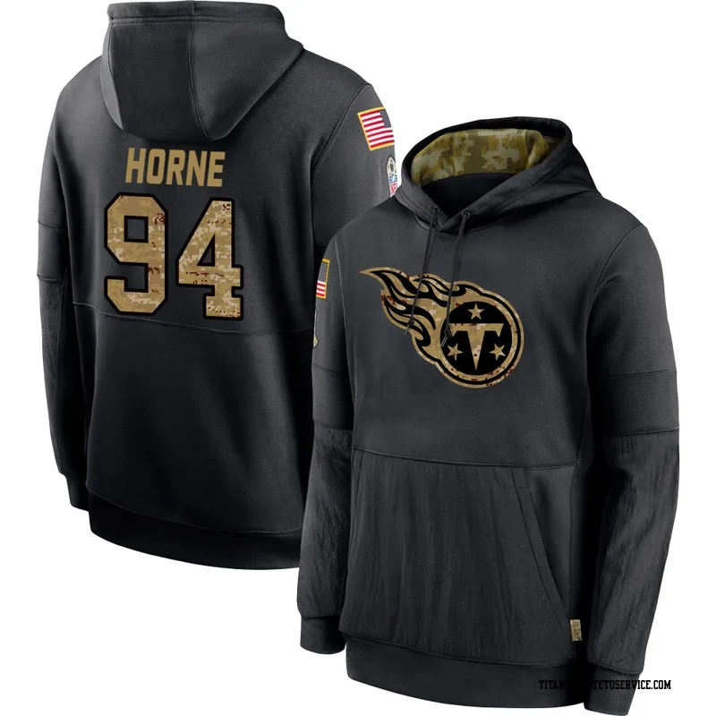 Men's Timmy Horne Tennessee Titans Black 2020 Salute to Service Sideline Performance Pullover Hoodie