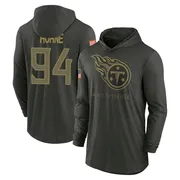 Men's Timmy Horne Tennessee Titans Green Forest/ 2025 Salute to Service Sideline Lightweight Hooded Pullover Long Sleeve T-Shirt