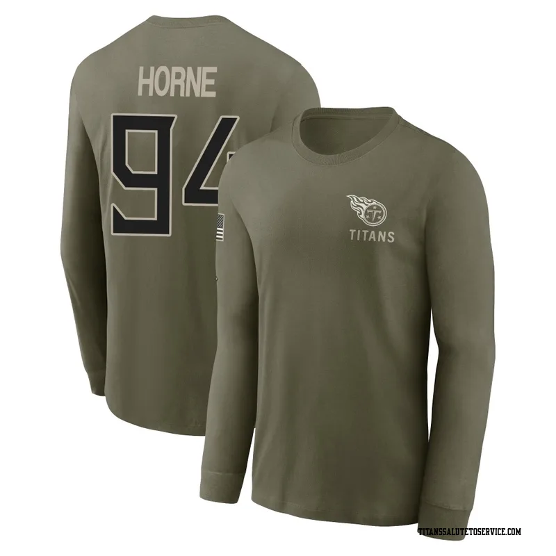 Men's Timmy Horne Tennessee Titans Olive 2025 Salute to Service Sideline Long Sleeve T-Shirt