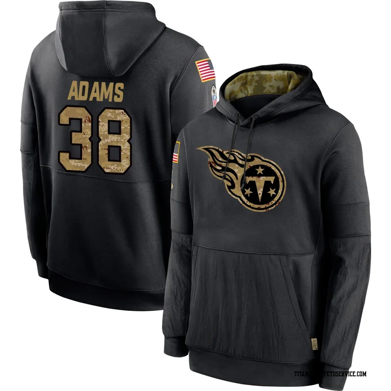 Men's Tony Adams Tennessee Titans Black 2020 Salute to Service Sideline Performance Pullover Hoodie