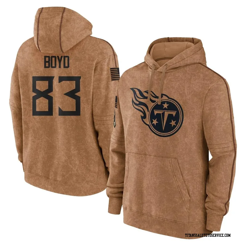 Men's Tyler Boyd Tennessee Titans Brown 2023 Salute To Service Club Pullover Hoodie