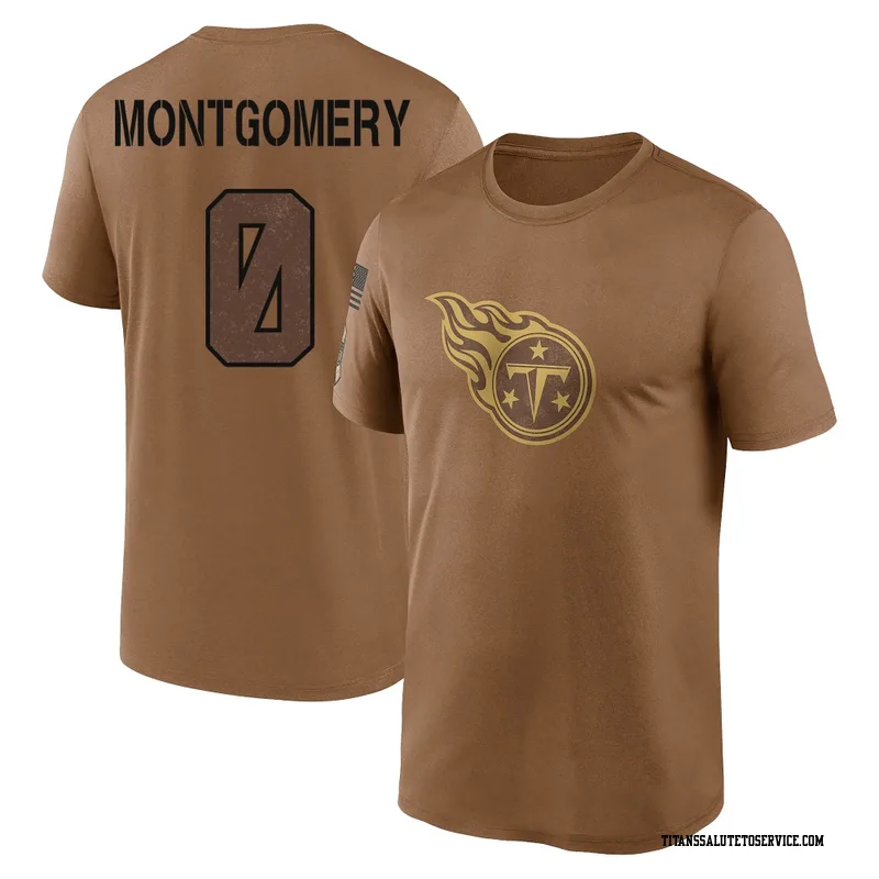 Men's Tyren Montgomery Tennessee Titans Legend Brown 2023 Salute To Service Performance T-Shirt